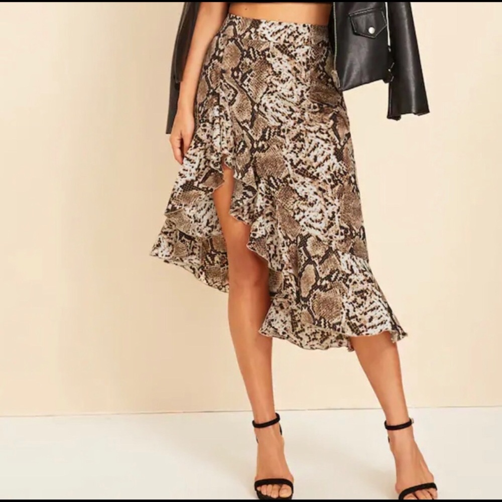 Snake-print Skirt